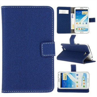 Stoffen hoesje Samsung Galaxy Note 2 (donkerblauw)