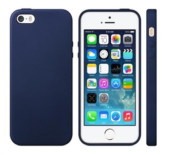Leren hoes voor iPhone 5 / iPhone 5S / iPhone SE 2013 - Marineblauw