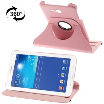 360 roterende leren hoes voor Tab 3 Lite (roze)
