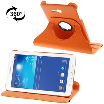 360 roterende leren hoes voor Tab 3 Lite (oranje)