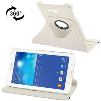 360 roterende leren hoes voor Tab 3 Lite (wit)
