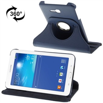 360 roterende leren hoes voor Tab 3 Lite (marineblauw)