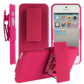 IPhone 5 / iPhone 5S / iPhone SE 2013 Full Cover met riemclip (Magenta)