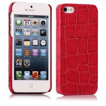 Slangenleren hoesje iPhone 5 / iPhone 5S / iPhone SE 2013 (Rood)