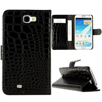 Krokodillen hoesje voor Galaxy Note 2 (zwart)