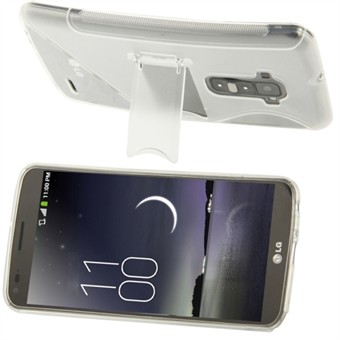 Siliconen/Plastic Stand Cover LG G-Flex (Transparant)