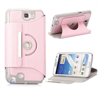 360° draaibare Galaxy Note 2-hoes (roze)