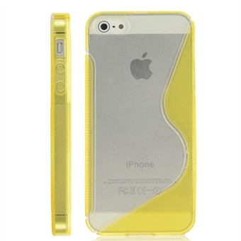 iPhone 5 / iPhone 5S / iPhone SE 2013 - Line plastic hoes M siliconen zijkanten (Geel)