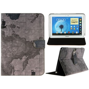 Wereldkaart Case voor Galaxy Note 10.1 (Grijs)