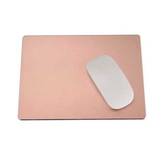 Muismat in Aluminium met siliconen basis 24x18 cm - Roze goud