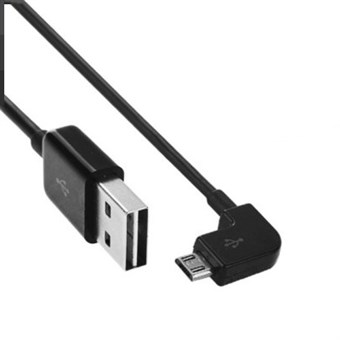 Elbow Micro USB naar USB 2.0 Kabel 1 meter - Zwart