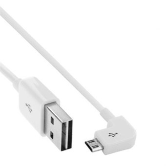 Elbow Micro USB naar USB 2.0 Kabel 1 Meter - Wit