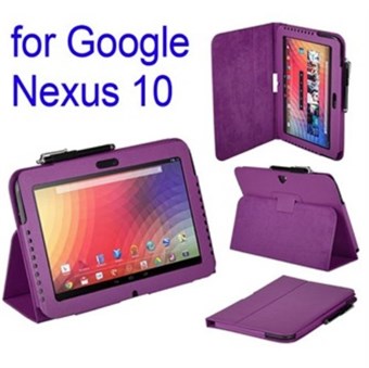Leren hoes voor Google Nexus 10-tablet (paars)
