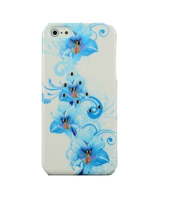 iPhone 5 / iPhone 5S / iPhone SE 2013 van de Bloemen van het ijs de Blauwe Hoesje
