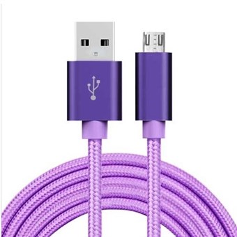 Kwaliteit Nylon Micro USB Kabel Paars - 1 Meter