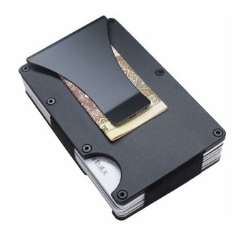 Metalen RFID-beveiligde Kaarthouder voor 6 kaarten - Zwart