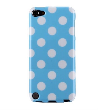 IPod Touch 5/6 Cover Dots (babyblauw, wit)