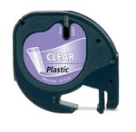 Dymo LetraTag label zwarte tekst op transparante tape (12267) 12 mm × 4M (S0721530)