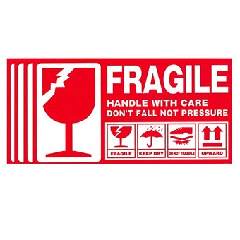 Fragile Handle With Care" Verzendingslabel - 5 x 9 cm x 500 Labels - 1 stuk