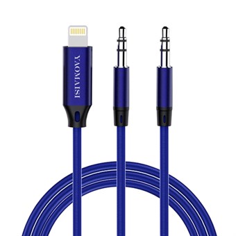 YAOMAISI Lightning voor 3.5mm Jack Plug Kabel 1 meter - Blauw