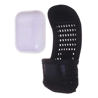 Airpod-hoesje van zwart textiel