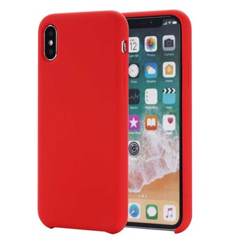 Gladde siliconen hoes voor iPhone XS Max - Rood