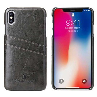 Fashion Leather Cover voor iPhone XS Max - Zwart