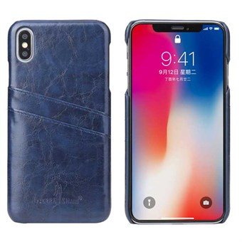 Fashion Leather Cover voor iPhone XS Max - Blauw