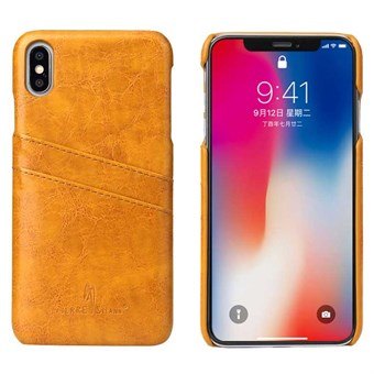 Fashion Leather Cover voor iPhone XS Max - Geel