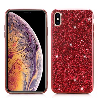 Glitterpoeder TPU Cover voor iPhone XS Max - Rood