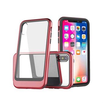 Transparante schokbestendige hoes in pc voor iPhone XS Max - Rood