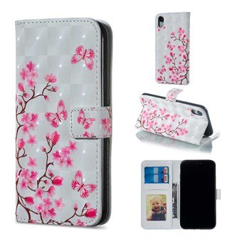 Mooie korte Wallet Case iPhone XR - Vlinders