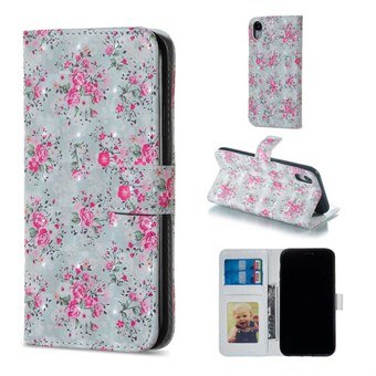 Mooie korte Wallet Case iPhone XR - Rozen