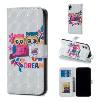 Leuk Card Wallet hoesje iPhone XR - Two Owl