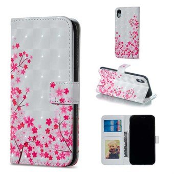 Mooie korte portemonnee-hoes iPhone XR - Sakura