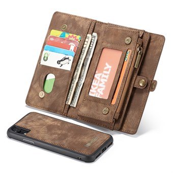 CaseMe Flap Portemonnee voor iPhone XR - Bruin