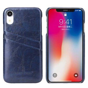 Fashion Leather Cover voor iPhone XR - Blauw