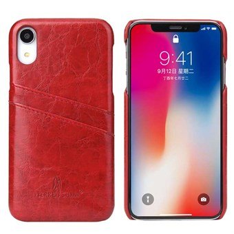 Fashion Leather Cover voor iPhone XR - Rood