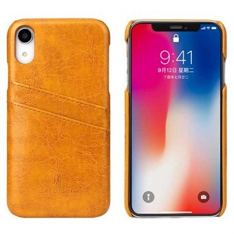 Fashion Leather Cover voor iPhone XR - Geel