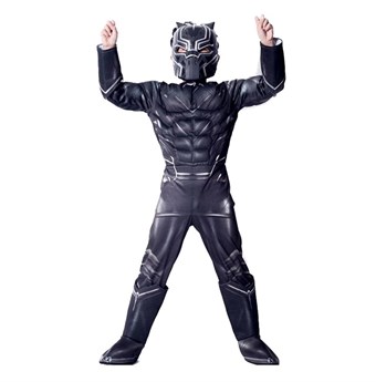 Zwarte Panther Kostuum Kinderen - Incl. Masker + Pak - Groot - (130-140 cm)
