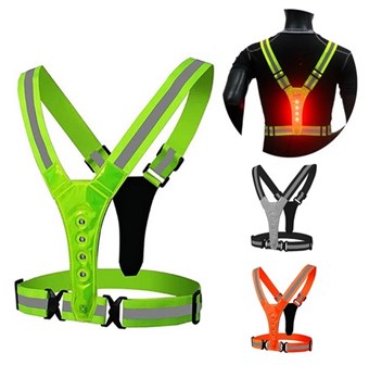 Elastisch sportvest met LED - Verstelbaar - Reflecterend - Jogging - Motor