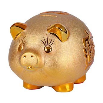 Spaarvarken - Gouden Spaarvarken met Chinese Ornamenten - BEPERKT MODEL