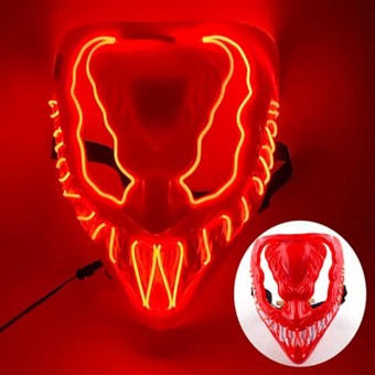 Cosplay Venom-masker met Ingebouwd Neon LED-lichteffect - Nieuw Ontwerp