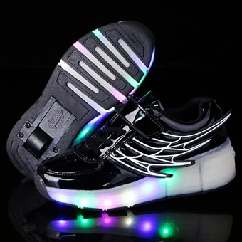 Rolschaatsschoenen - Sneakers - Sneakers met wieltjes en lampjes - Model jongens/meisjes - Zwart