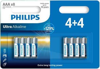 Philips Ultra Alkaline AAA - 8 stuks