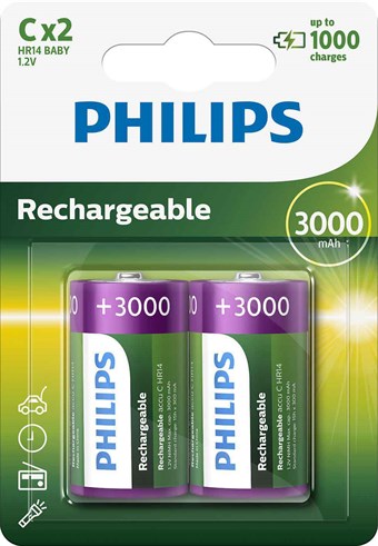 Philips Batterij C - 2 stuks