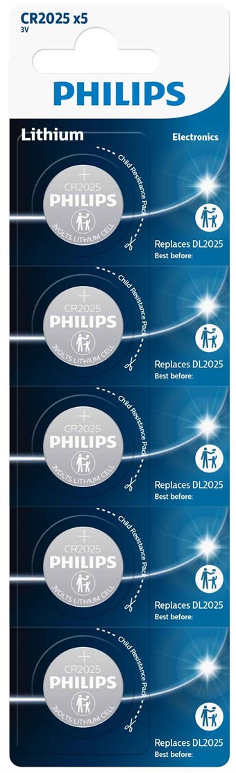 Philips Lithium CR2025 - 5 stuks