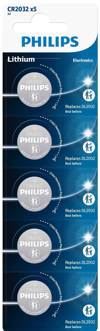 Philips Lithium CR2032 - 5 stuks