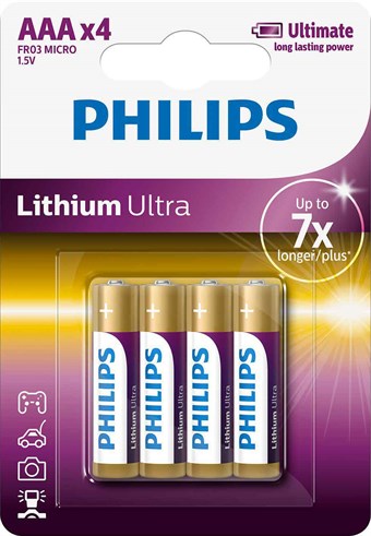 Philips Lithium Ultra AAA - 4 stuks