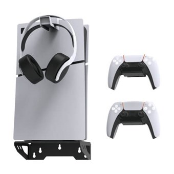 Wandmontagehouder voor Sony PS5 / Slim Console Beugelset met Controllerhaak, Headsethaak
